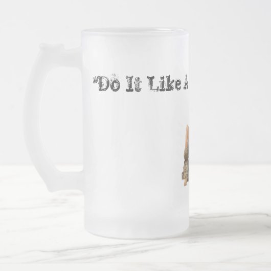 Doe het als een CaveMan! Beer Stein Matglas Bierpul (Links)