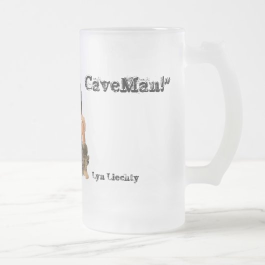 Doe het als een CaveMan! Beer Stein Matglas Bierpul (Rechts)