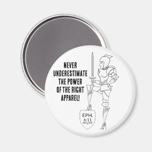 "Doe het complete harnas aan" magneet (Voorkant / Achterkant)
