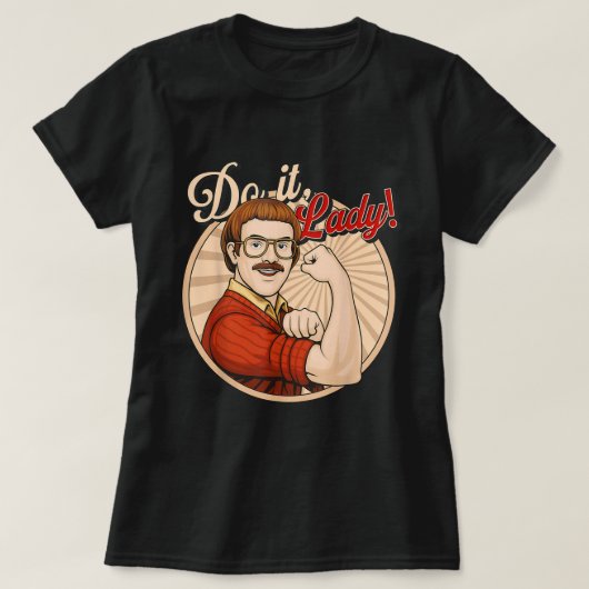 Doe Het, Dame Grappige Retro Aanmoedigings T-Shirt (Design voorkant)