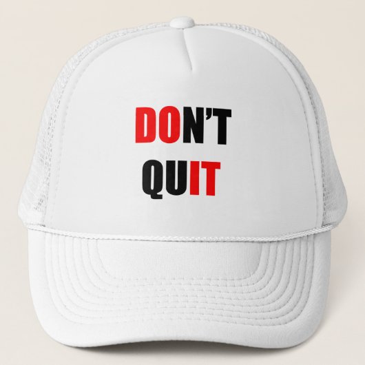 Doe het. Geef niet op Trucker Pet (Voorkant)