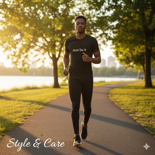 Doe het gewoon tekstverklaring  donker t-shirt