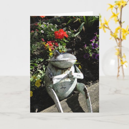 Doe het goed, biddende kikker kaart (Gele Bloem)