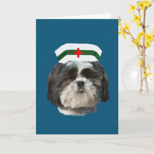 Doe het goed, Shih Tzu Dog Kaart (Gele Bloem)