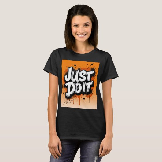 Doe Het Graffiti-Typografie Grafische T-Shirt (Voorkant volledig)