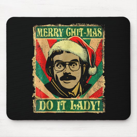 Doe het grappig Chit-mas Kerstman Hoed Muismat (Voorkant)