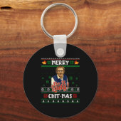 Doe het grappige Chit-mas Kerstmis Meme  Sleutelhanger (Voorkant)