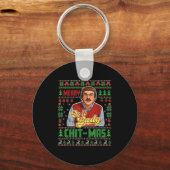 Doe het grappige Chit-mas Kerstmis Sleutelhanger (Voorkant)