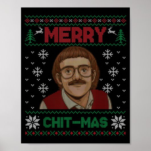 Doe het grappige Chit-mas Kerstmis Xmas  Poster (Voorkant)