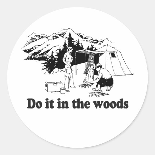 DOE HET IN DE BOS 3 RONDE STICKER (Voorkant)