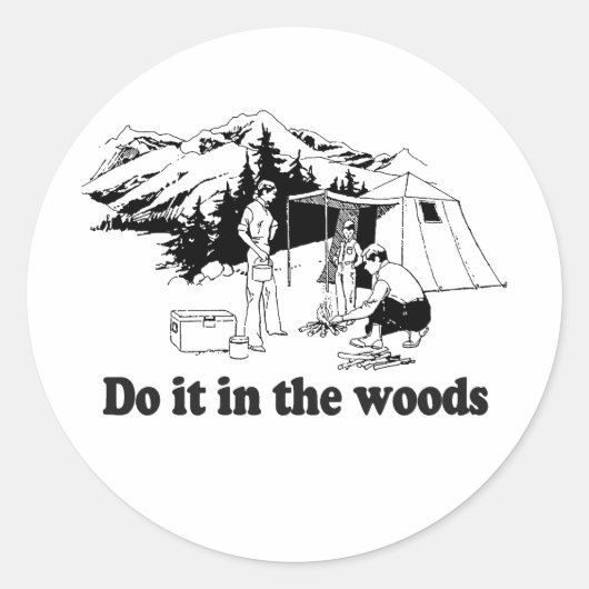 Doe het in de bossen ronde sticker (Voorkant)