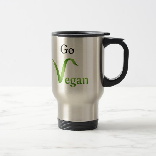 Doe het juiste ding! Go Vegan Silver Travel Mug Reisbeker (Rechts)