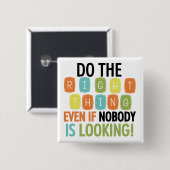 Doe het juiste vierkante button 5,1 cm (Voorkant /achterkant)