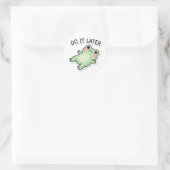 Doe het later kikker sticker Schattige luie kikker (Tas)