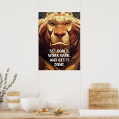 Doe het maar met Lion Motivatie offertes Poster (Keuken)