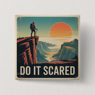 Doe het met angst vierkante button 5,1 cm