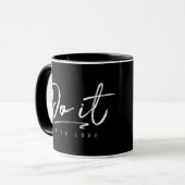 Doe het met de liefdeswitte achtergrondkleur mok (Voorkant links)