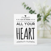 Doe het met heel je hart Motivatie citaat wit Briefkaart (Staand voorkant)