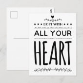 Doe het met heel je hart Motivatie citaat wit Briefkaart (Voorkant / Achterkant)