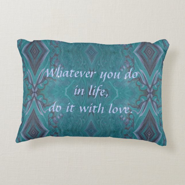 "Doe het met liefde" Acryl Pour Geïnspireerd Accent Kussen (Achterkant)
