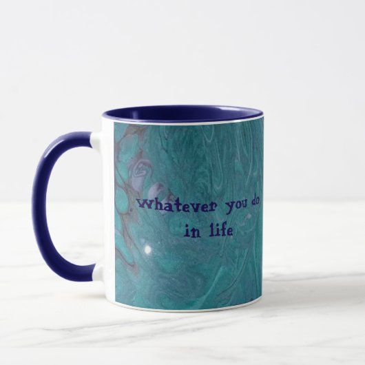 Doe het met liefde Teal geometrische mok (Links)