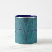 Doe het met liefde Teal geometrische mok (Midden)