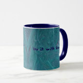 Doe het met liefde Teal geometrische mok (Voorkant rechts)