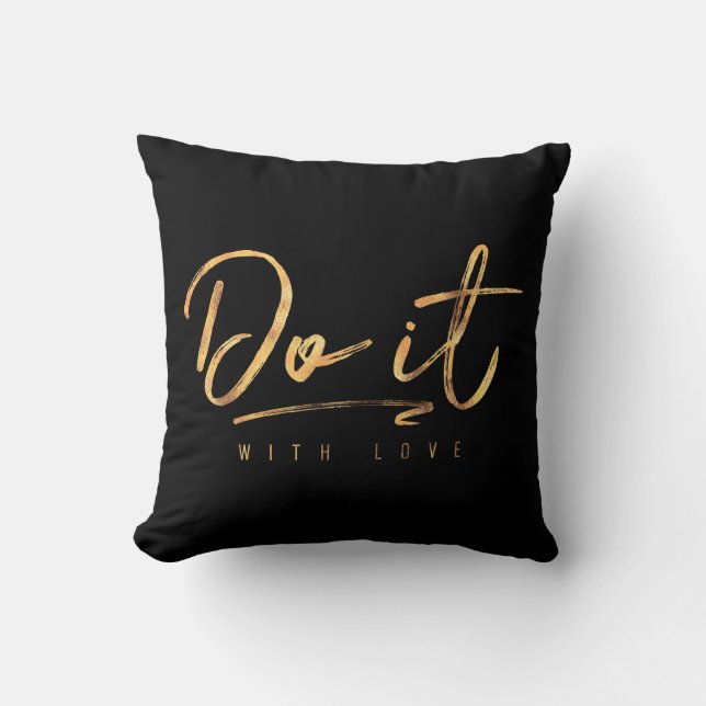 Doe het met Love Faux Gold Foil Kussen (Voorkant)