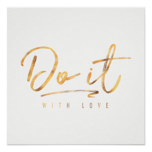 Doe het met Love Faux Gold Foil Poster