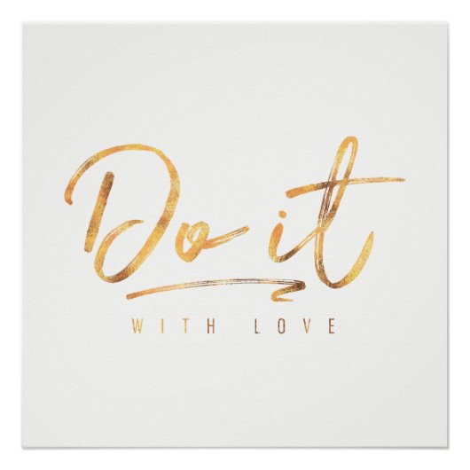 Doe het met Love Faux Gold Foil Poster (Voorkant)