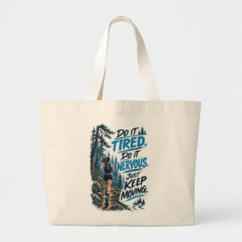 Doe het moe Doe het zenuwachtig Blijf gewoon beweg Grote Tote Bag