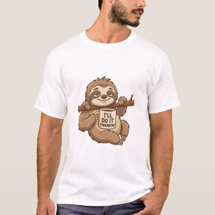 Doe het morgen luiaard mok t-shirt