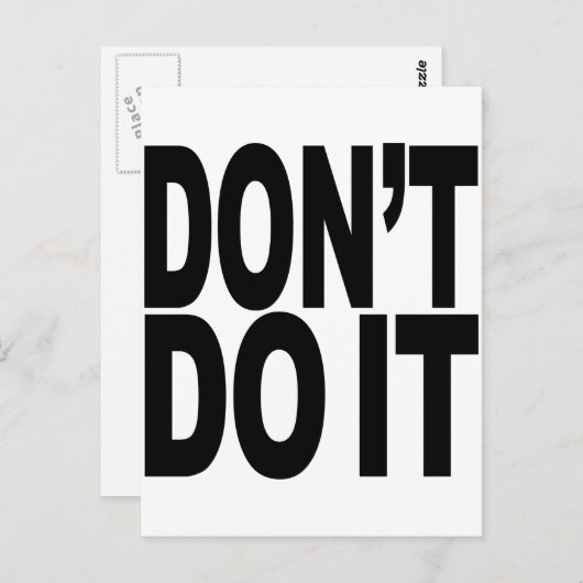 Doe het niet briefkaart (Voorkant / Achterkant)