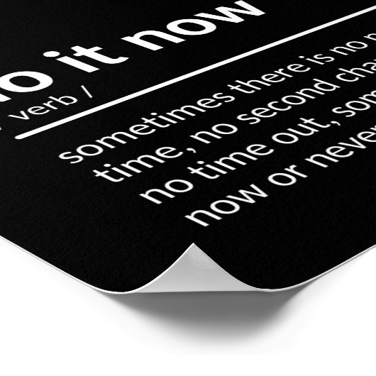 Doe het nu Citaat Poster (Hoek)