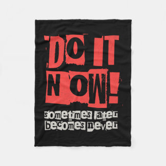 Doe het nu Motivatie Grappig Gift Premium Fleece Deken