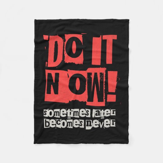 Doe het nu Motivatie Grappig Gift Premium Fleece Deken (Voorkant)