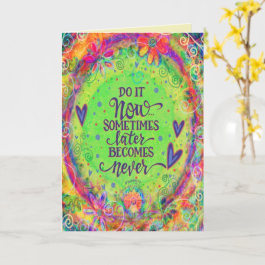 Doe het nu stimuleren van harten groen kaart (Gele Bloem)