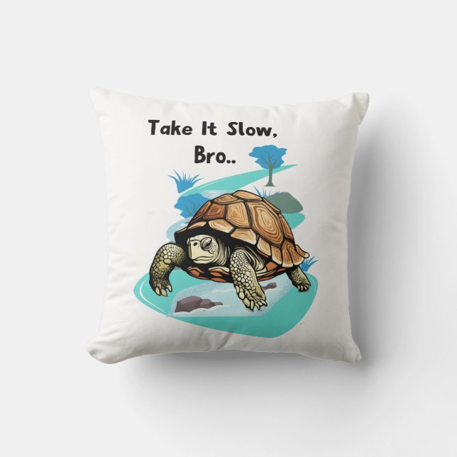 Doe het rustig aan, broeder Turtle Kussen (Voorkant)