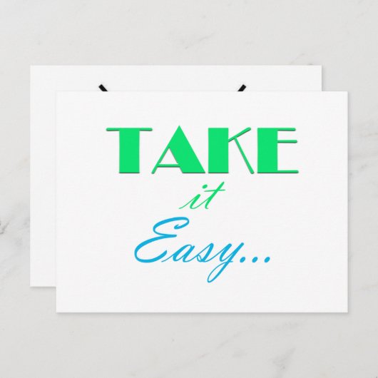 Doe het rustig aan, Daily Affirmation Flash Kaart (Voorkant / Achterkant)