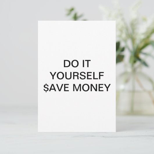 DOE HET U ZELF ~ Uitnodiging / RSVP 3,5 x5 (Staand voorkant)