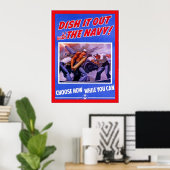 Doe het uit met de marine ~ Tweede Wereldoorlog Poster (Thuiskantoor)