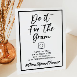 Doe het voor de Gram Wedding Hashtag Sign Reclamebord Met Voetstuk