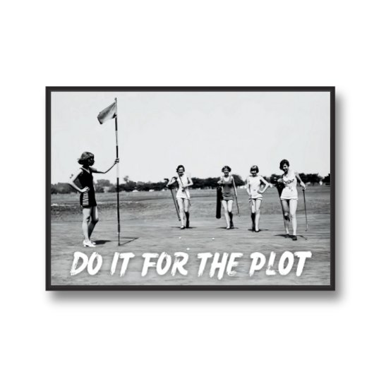 Doe het voor de plot kunst, retro golf meisje foto poster