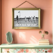 Doe het voor de plot kunst, retro golf meisje foto poster