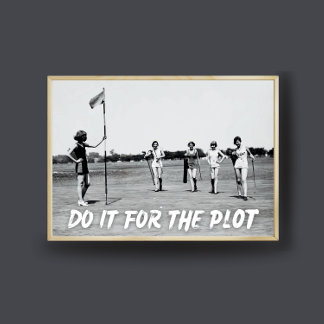 Doe het voor de plot kunst, retro golf meisje foto poster