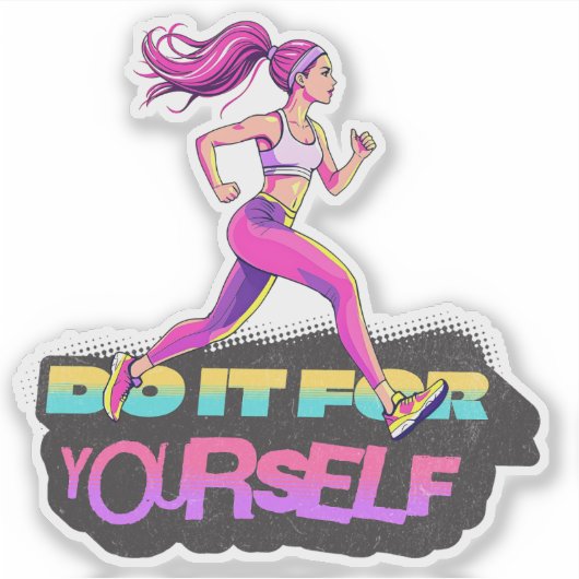 Doe het voor jezelf, vrouw lopen sticker (Voorkant)
