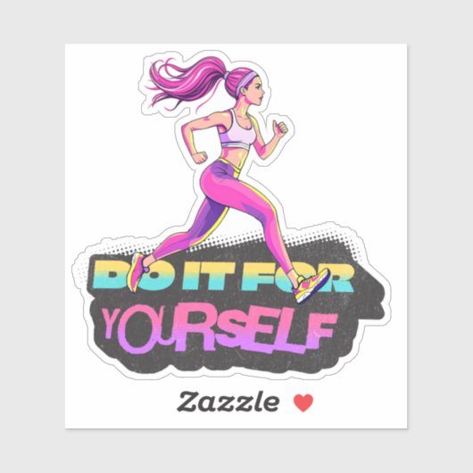 Doe het voor jezelf, vrouw lopen sticker (Vel)