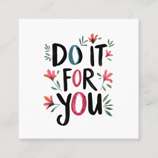 Doe het voor jou vierkante visitekaartje (Voorkant)