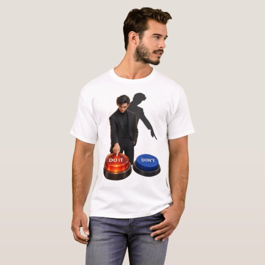 Doe het vs Doe het niet T-shirt (Voorkant volledig)