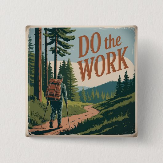 Doe Het Werk Vierkante Button 5,1 Cm (Voorkant)